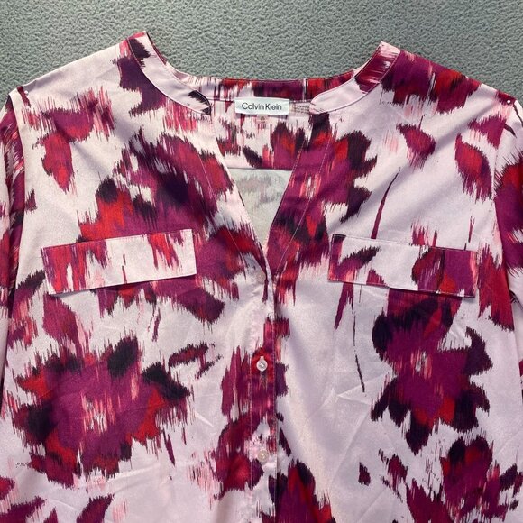 Calvin Klein Women Top Size XL Long Sleeved Roll Tab Blouse,Buttons Front - Picture 11 of 12